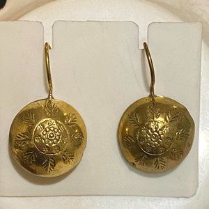 Simple Elegant Gold Plated Round ball Lightweight Dangle Earring.